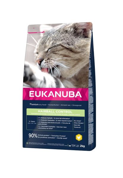 EUKANUBA Cat Hairball Control Adult All Breeds Chicken &amp; Liver 2 kg