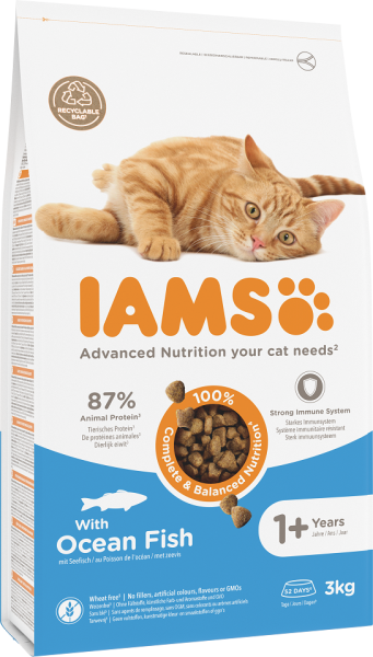 IAMS for Vitality dla dorosłych kotów z rybami oceanicznymi 3 kg