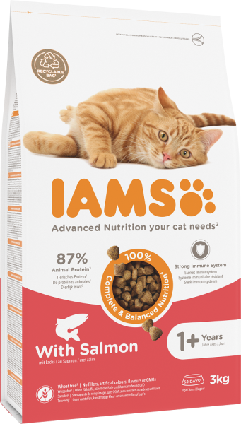 IAMS for Vitality dla dorosłych kotów z łososiem 3 kg