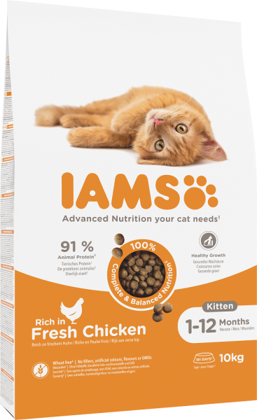 IAMS for Vitality karma dla kociąt ze świeżym kurczakiem 10 kg