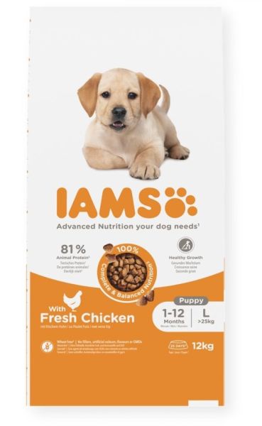IAMS ProActive Health Puppy &amp; Junior Large Breed Chicken 12 kg