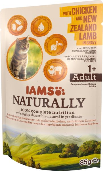 IAMS Naturally Chicken and Lamb in Gravy z kurczakiem i jagnięciną w sosie 85 g