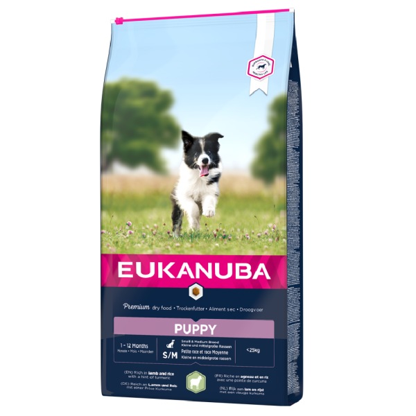 EUKANUBA Dog Puppy Small &amp; Medium Breed Lamb &amp; Rice 12 kg