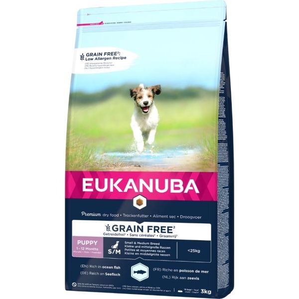 EUKANUBA Grain Free Small&amp;Medium Puppy 3 kg karma dla szczeniąt małych i średnich ras