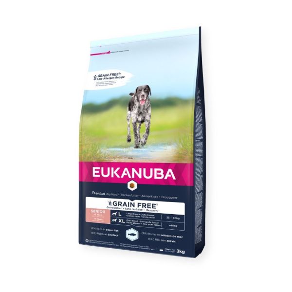 EUKANUBA Grain Free Senior Large Ocean Fish 3 kg bogata w ryby oceaniczne dla starszych psów dużych ras