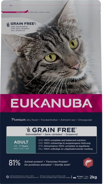 EUKANUBA Grain Free Adult Łosoś 2 kg dla kotów dorosłych