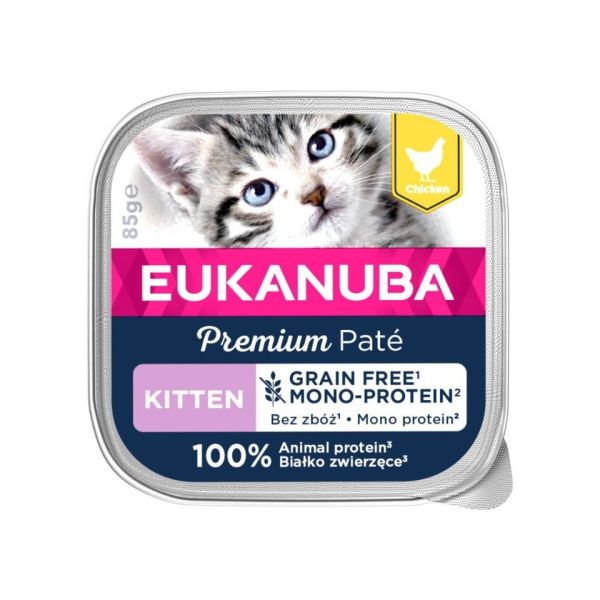 EUKANUBA Grain Free Kitten Monoproteinowy pasztet dla kociąt Kurczak 85 g