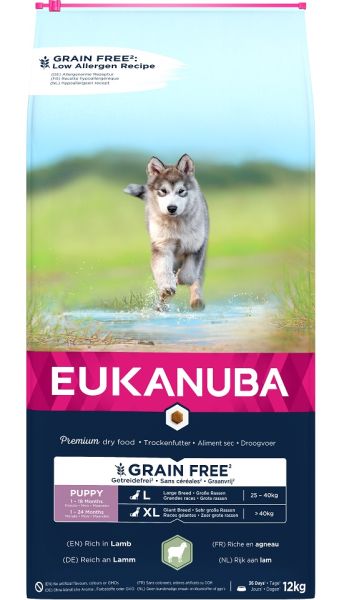 EUKANUBA Grain Free L Puppy Jagnięcina 12 kg dla szczeniąt dużych ras