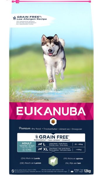 EUKANUBA Grain Free L Adult Jagnięcina 12 kg dla dorosłych psów dużych ras