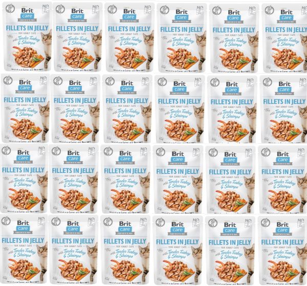 BRIT Care Fillets in Jelly indyk i krewetki saszetki dla kota 24 x 85 g