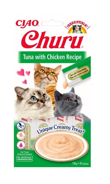 INABA Churu Cat kremowy przysmak dla kota kurczak i tuńczyk 56 g