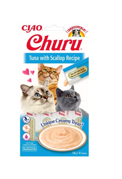 INABA Churu Cat kremowy przysmak dla kota tuńczyk i przegrzebki 56 g
