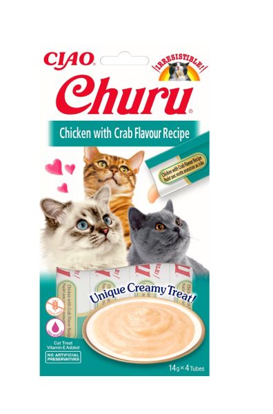 INABA Churu Cat kremowy przysmak dla kota kurczak i krab 56 g