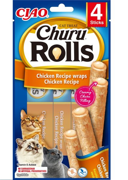 INABA Churu Rolls Chicken 4x10g wrapy z kurczakiem dla kota