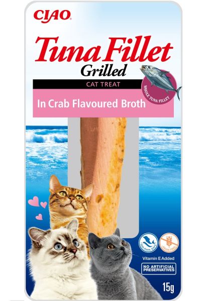INABA Tuna fillet in crab flavoured broth 15g filet z tuńczyka w bulionie o smaku kraba dla kota