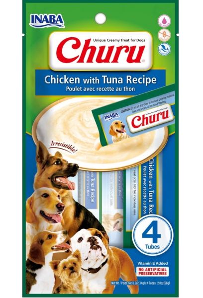 INABA Churu Chicken with tuna 4x14g kurczak z tuńczykiem dla psów