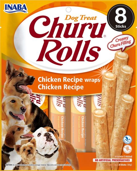 INABA Churu Rolls Chicken 8x12g wrapy z kurczakiem dla psów