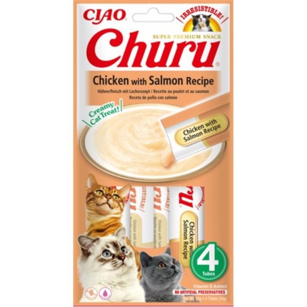INABA Churu Chicken with salmon 4x14g kurczak z łosośiem dla kota