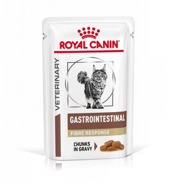 ROYAL CANIN Veterinary Gastrointestinal Fibre Response 48x85 g karma w sosie dla kotów cierpiących na zakłaczenia i zaparcia
