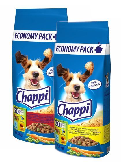 CHAPPI MIX z drobiem i warzywami oraz z wołowiną, drobiem i warzywami 27kg (2x13,5kg)