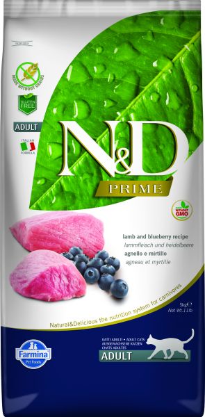 FARMINA N&amp;D Lamb &amp; blueberry Adult Cat 5 kg karma dla kota z jagnięciną