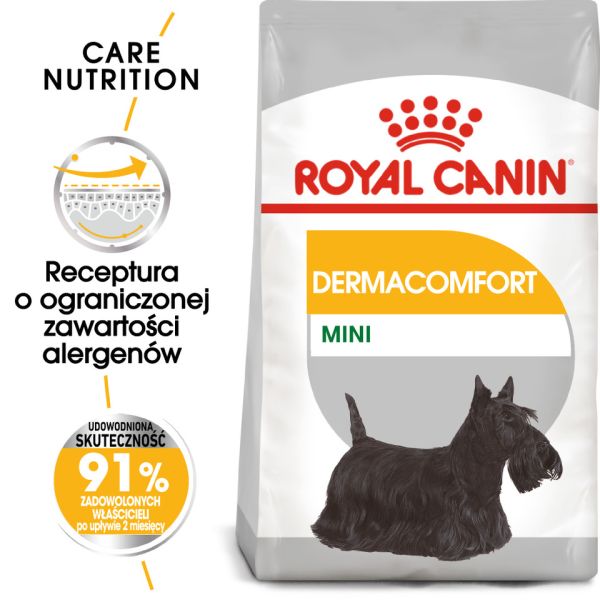 ROYAL CANIN CCN Mini Dermacomfort karma sucha dla psów dorosłych, ras małych, o wrażliwej skórze, skłonnej do podrażnień 3 kg