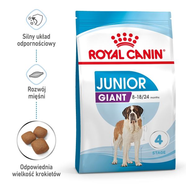 ROYAL CANIN Giant Junior 15 kg karma sucha dla szczeniąt od 8 do 18/24 miesiąca życia, ras olbrzymich