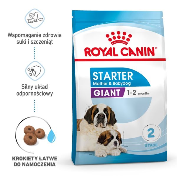 ROYAL CANIN Giant Starter Mother&amp;Babydog 15 kg karma sucha dla suk w ciąży i laktacji oraz szczeniąt, od 4 do 8 tygodnia życia, ras olbrzymich