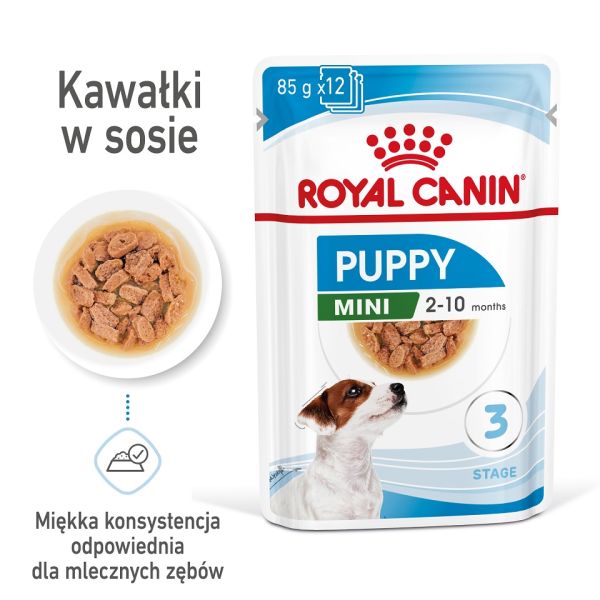 ROYAL CANIN Mini puppy 48x85 g karma mokra w sosie dla szczeniąt do 10 miesiąca, ras małych