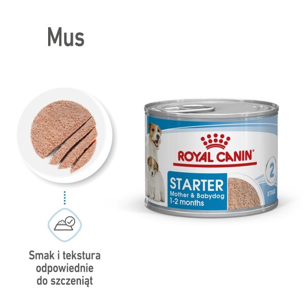 ROYAL CANIN Starter Mousse Mother &amp; Babydog 24x195 g karma mokra - mus, dla suk w czasie ciąży, laktacji oraz szczeniąt
