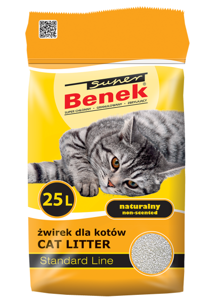 BENEK Super Standard Żwirek bentonitowy naturalny 25 l