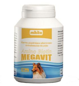 Amino Biotin Megavit 50 tabletek stymuluje gęstość i połysk okrywy włosowej