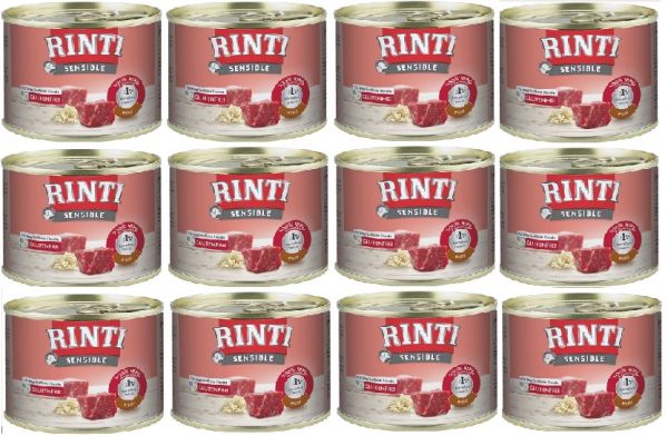 RINTI Sensible Wołowina z ryżem 12x185 g