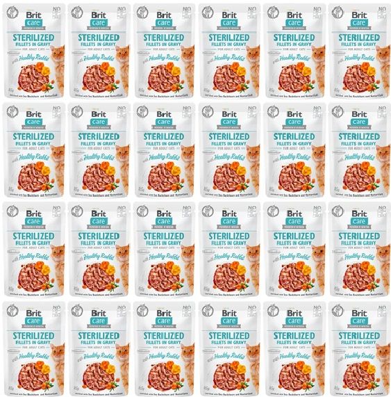 BRIT Care Sterilised Fillets in gravy 24 x 85 g królika w sosie dla kotów kastrowanych