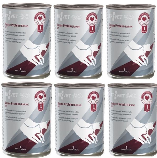 TROVET Unique Protein Turkey UPT dla psa i kota indyk 6x400 g