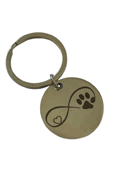 Brelok w kolorze srebrnym Łapka z serduszkiem