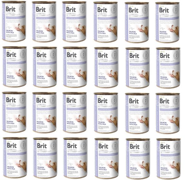 BRIT Veterinary Diet Gastrointestinal Salmon&amp;Pea karma na wrażliwy układ pokarmowy dla psa 24x400 g