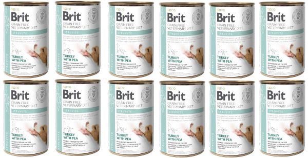 BRIT Veterinary Diet Struvite Turkey&amp;Pea na schorzenia dróg moczowych dla psa 12x400 g