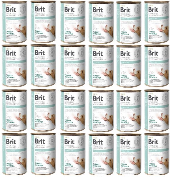 BRIT Veterinary Diet Struvite Turkey&amp;Pea na schorzenia dróg moczowych dla psa 24x400 g