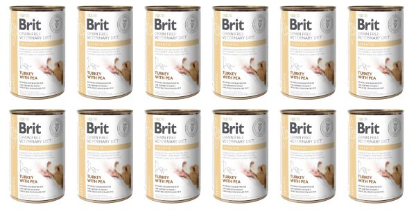 BRIT Veterinary Diet Hepatic Turkey&amp;Pea karma na schorzenia wątroby dla psa 12x400 g