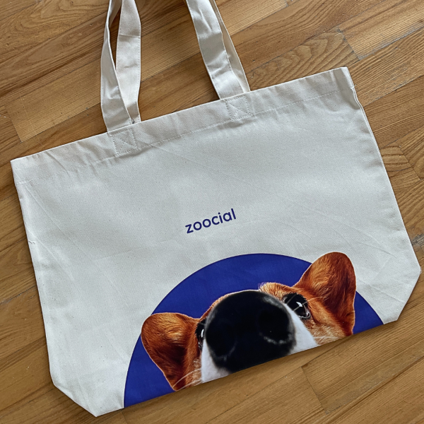 Torba bawełniana z nadrukiem corgi Zoocial