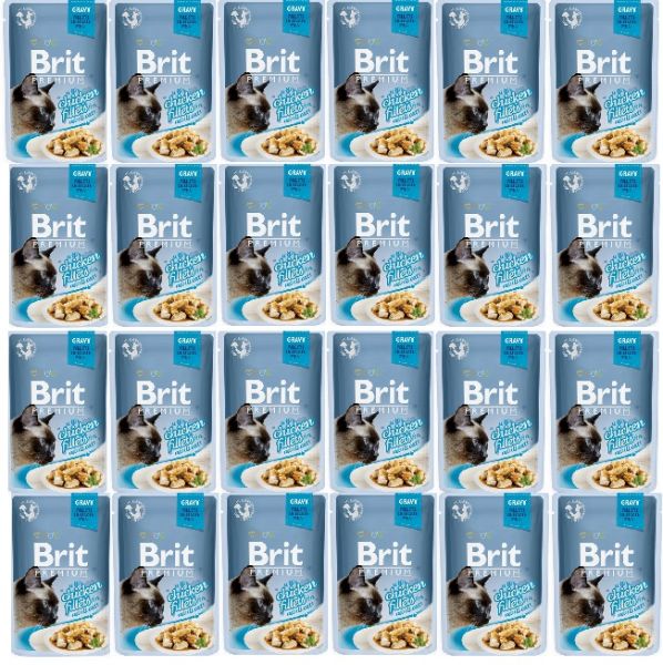 BRIT Premium Cat Fillets in Gravy mokra karma z kurczakiem dla kotów 24x85 g