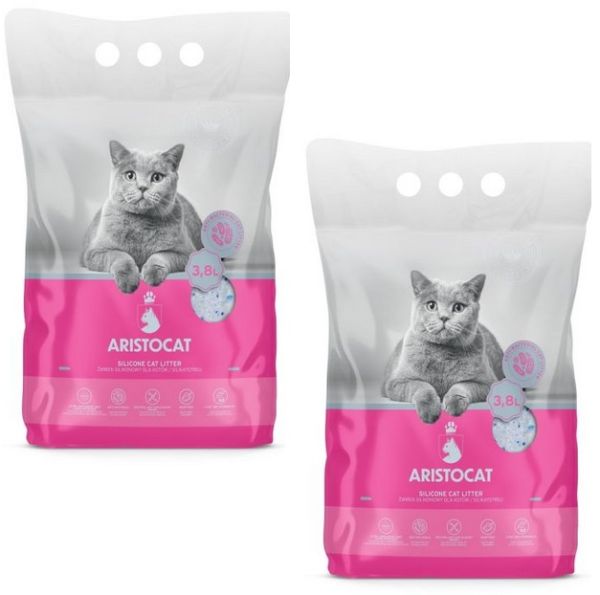 ARISTOCAT Żwirek silikonowy dla kotów 2 x 3.8 L bezzapachowy