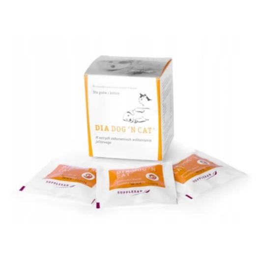 DIA DOG'N'CAT 60 tbl. smaczne tabletki łagodzące objawy biegunki u psów i kotów