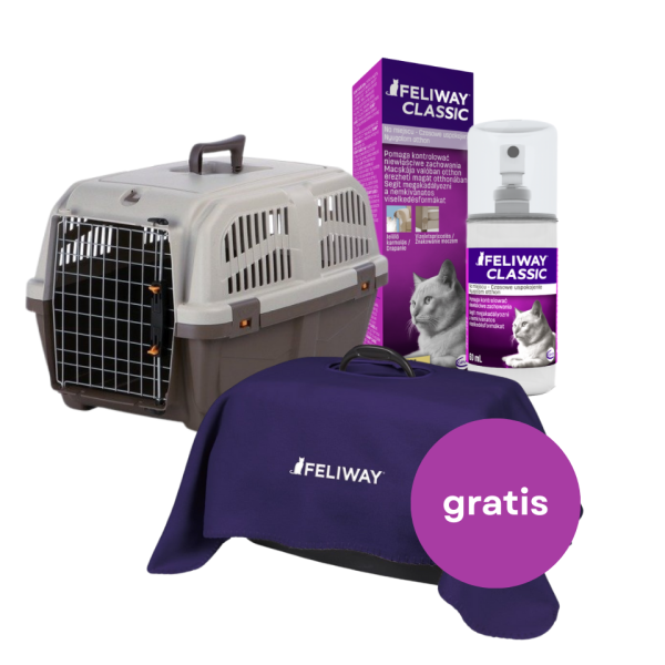 TRIXIE Transporter &quot;Skudo&quot; 3: 40x39x60 cm + FELIWAY Classic Spray + kocyk GRATIS