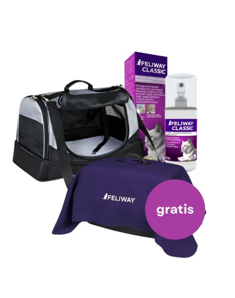 TRIXIE Box transporter dla psa lub kota 55 x 40 x 40 cm 3.5 kg + FELIWAY Classic Spray + kocyk GRATIS