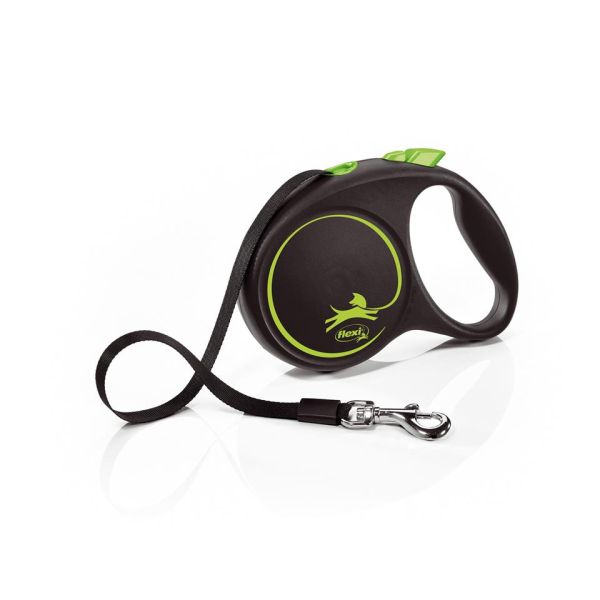 FLEXI Black Design M Cord 5 m green smycz automatyczna