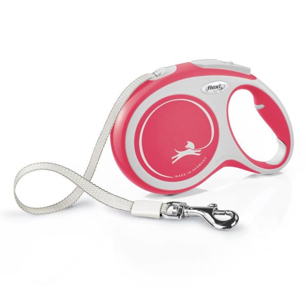 FLEXI New Comfort L Tape 8 m red smycz automatyczna