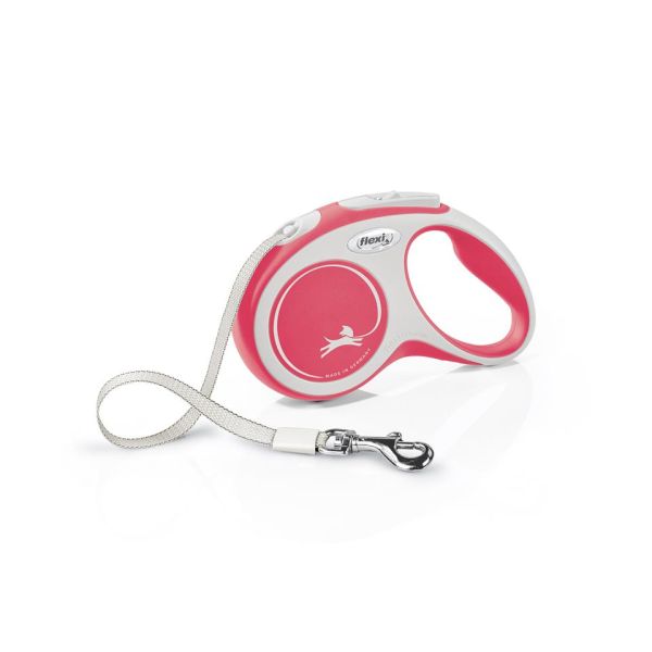 FLEXI New Comfort S Tape 5 m red smycz automatyczna