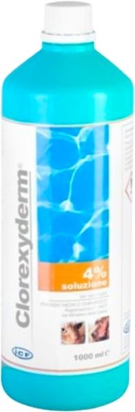 Geulincx Clorexyderm Solution 4% 1000 ml preparat przeznaczony dla psów i kotów, o działaniu bakterio- i grzybobójczym